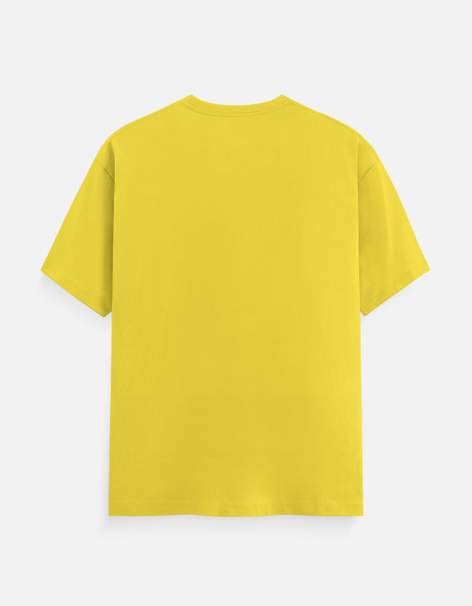 Plain yellow back of Unisex Classic Crew T-Shirt, made from 100% cotton with a soft, breathable finish for casual comfort.