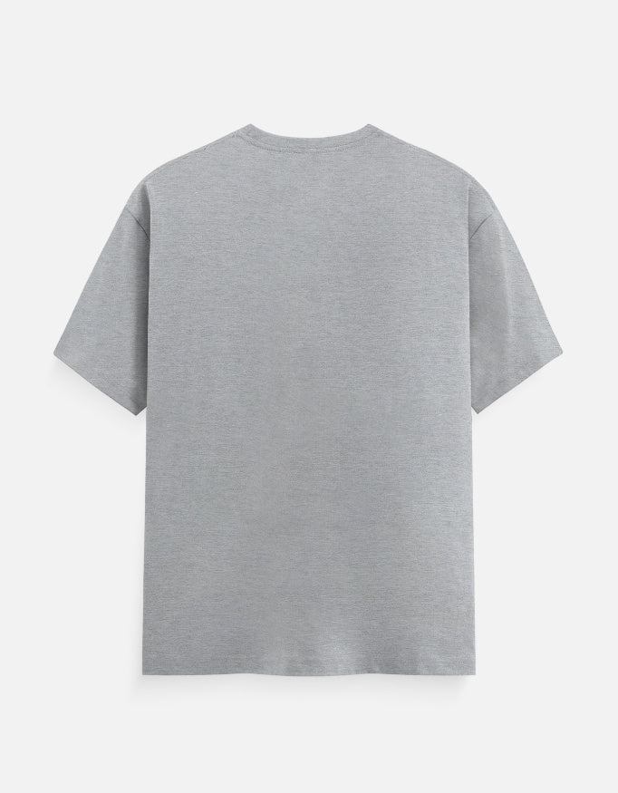 Back view of grey Unisex Classic Crew T-Shirt, showing plain design and regular fit suitable for everyday wear.
