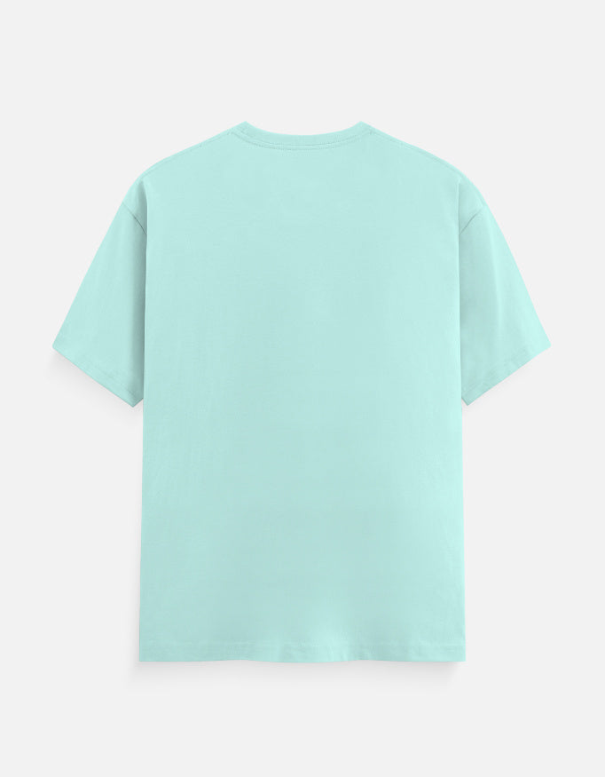 Back view of light blue Unisex Classic Crew T-Shirt, featuring a clean, unprinted design and lightweight cotton construction.