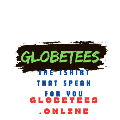 Globetees logo with slogan 'The T-shirt that speak for you' and website globetees.online, branding for custom travel-themed apparel.