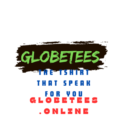 Globetees logo with slogan 'The T-shirt that speak for you' and website globetees.online, branding for custom travel-themed apparel.