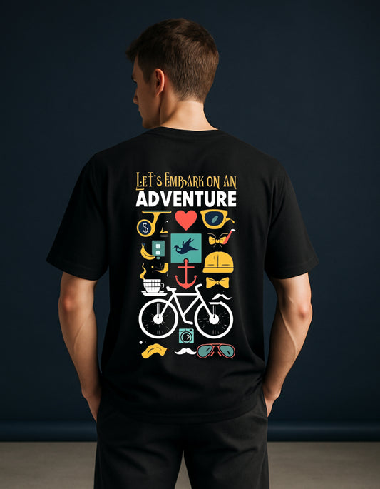  Men's Black Feed for Soul Graphic Printed Oversized T-shirt - GlobeTees