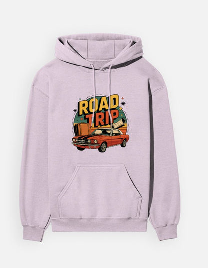 Road Trip Hoodie – Retro Vintage Car Sweatshirt with Classic Mustang Design | Adventure Travel Hoodie for Car Lovers & Wanderlusters - GlobeTees