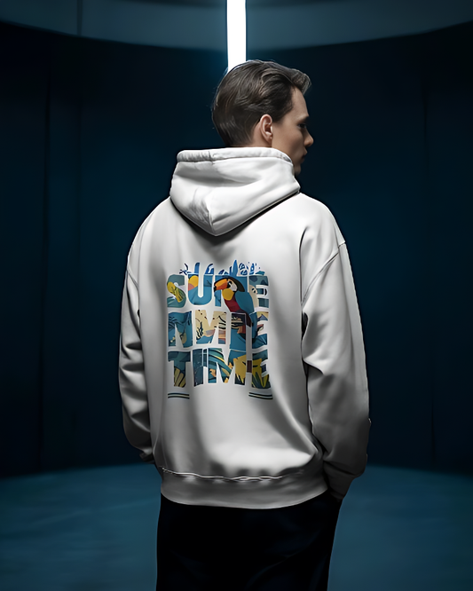 Unisex Hoodie-Summer time Hoodie – Tropical Graphic Hoodie with Toucan Design